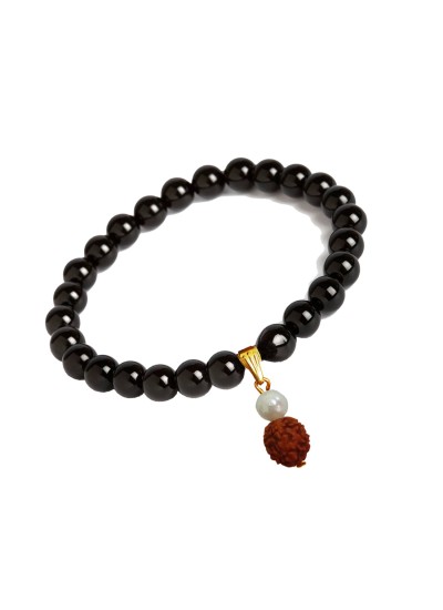 Crystal Bracelet Rudraksha Charm by Menjewell